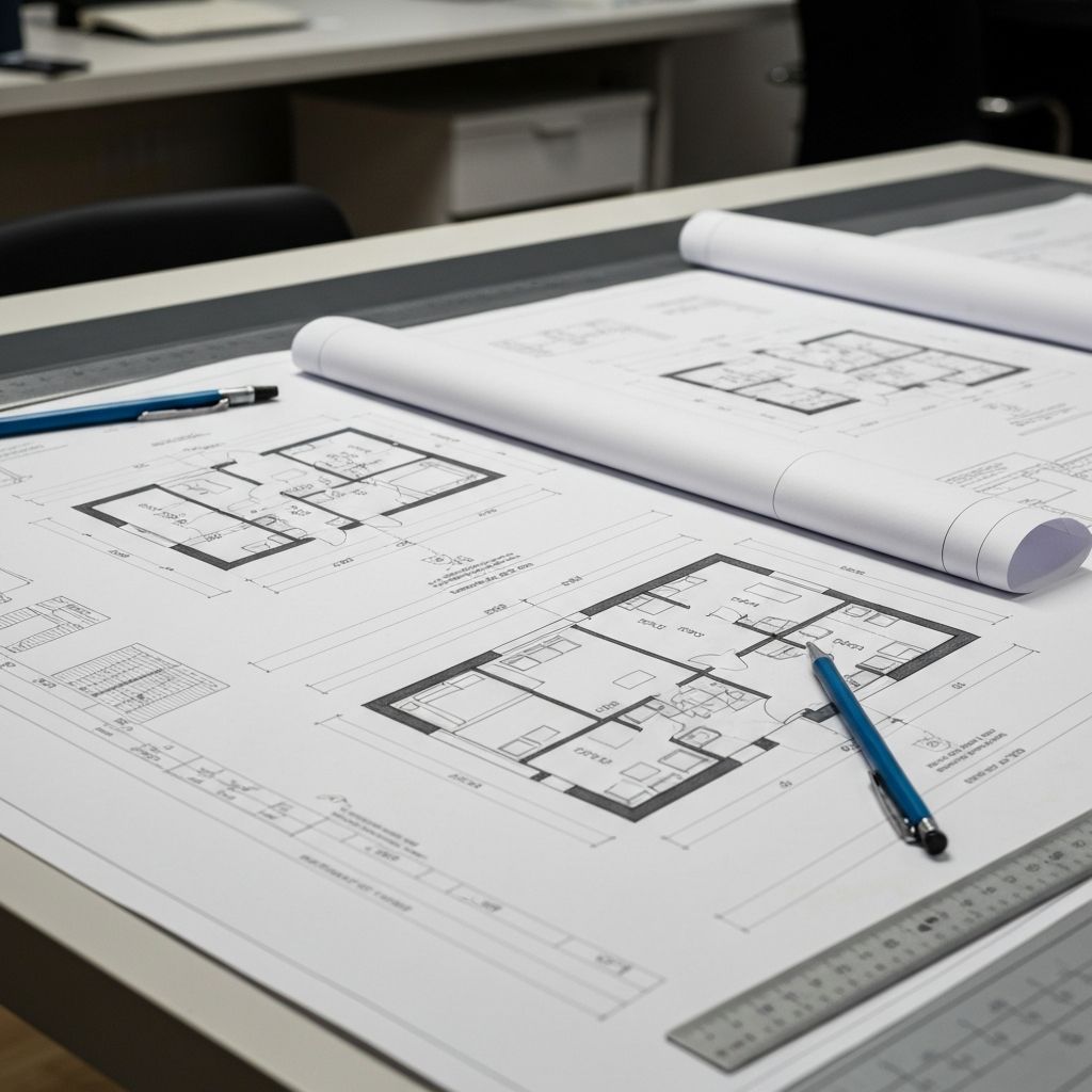Bauplanung und Architekturzeichnungen